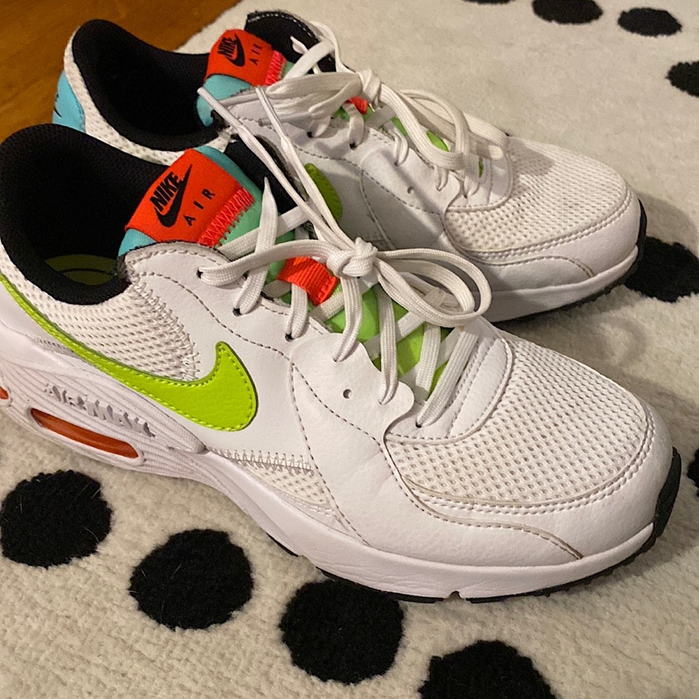 Nike AIR shoes, lightly worn, still white, only one bad spot, easily be cleaned